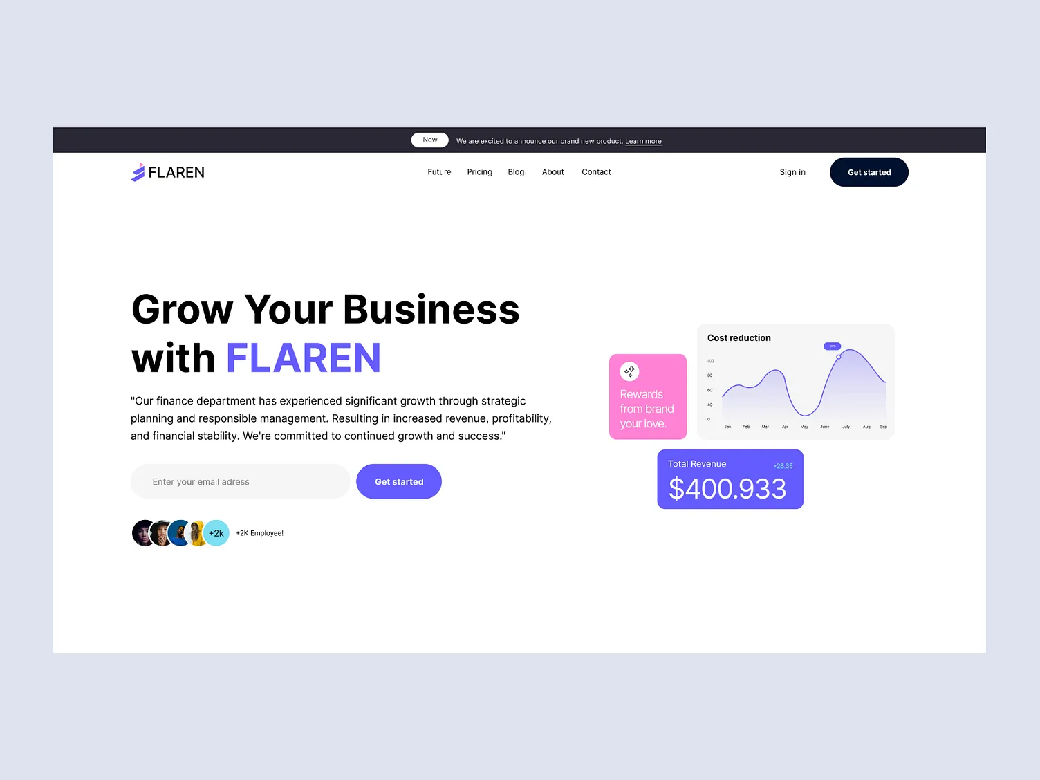 Flaren fintech landing
