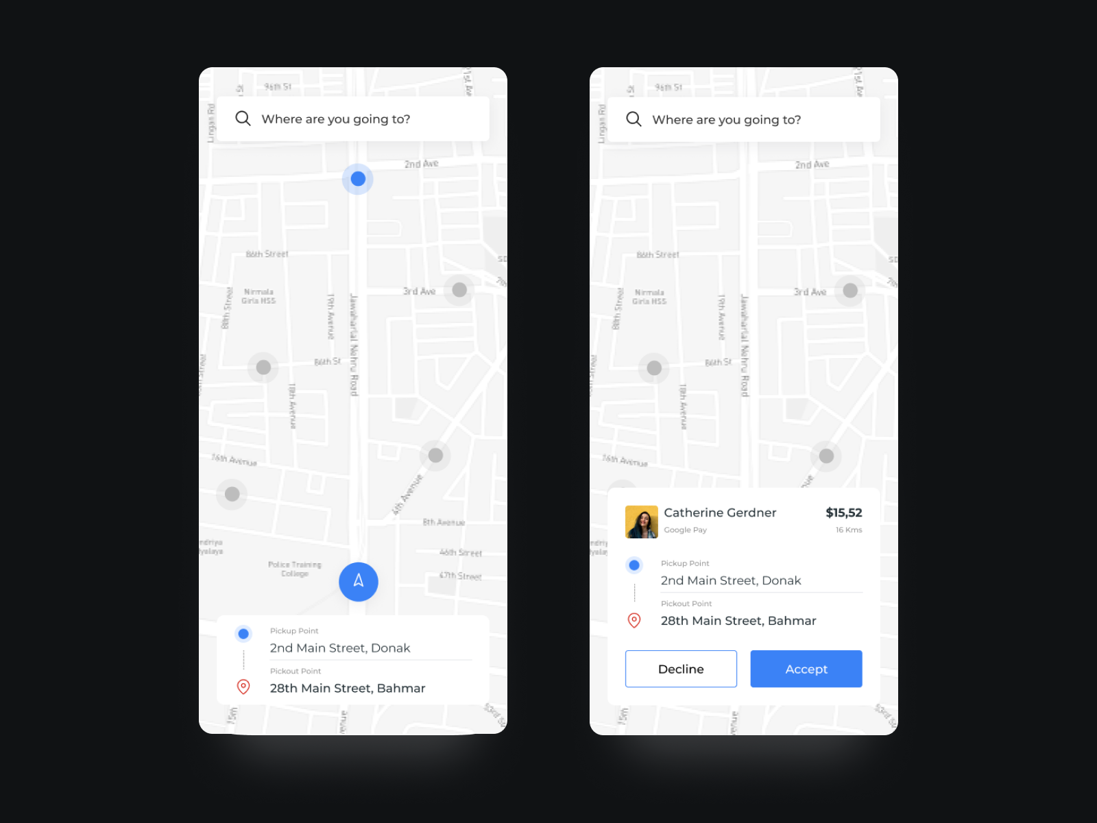 Ride request flow