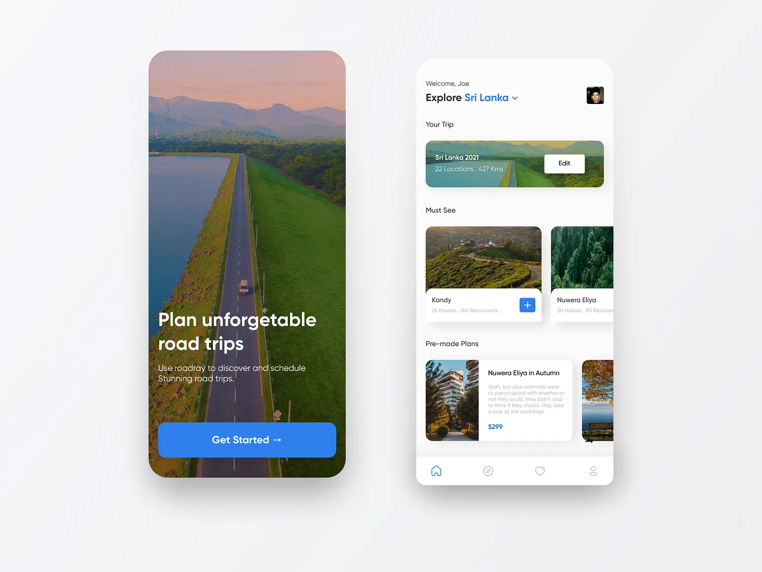 Roadray road-trip planner