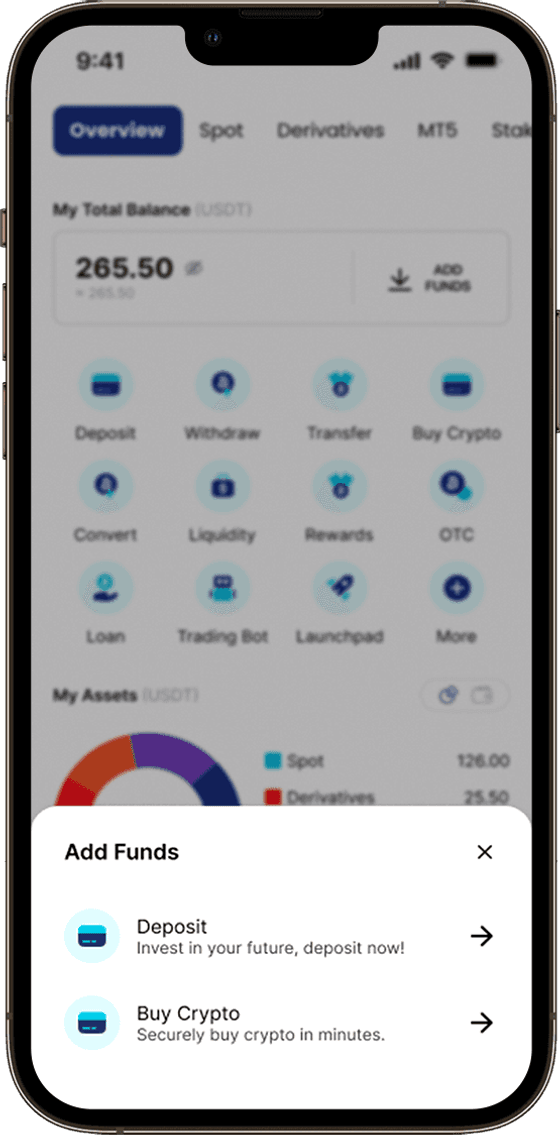 Redesigned BitDelta wallet screen