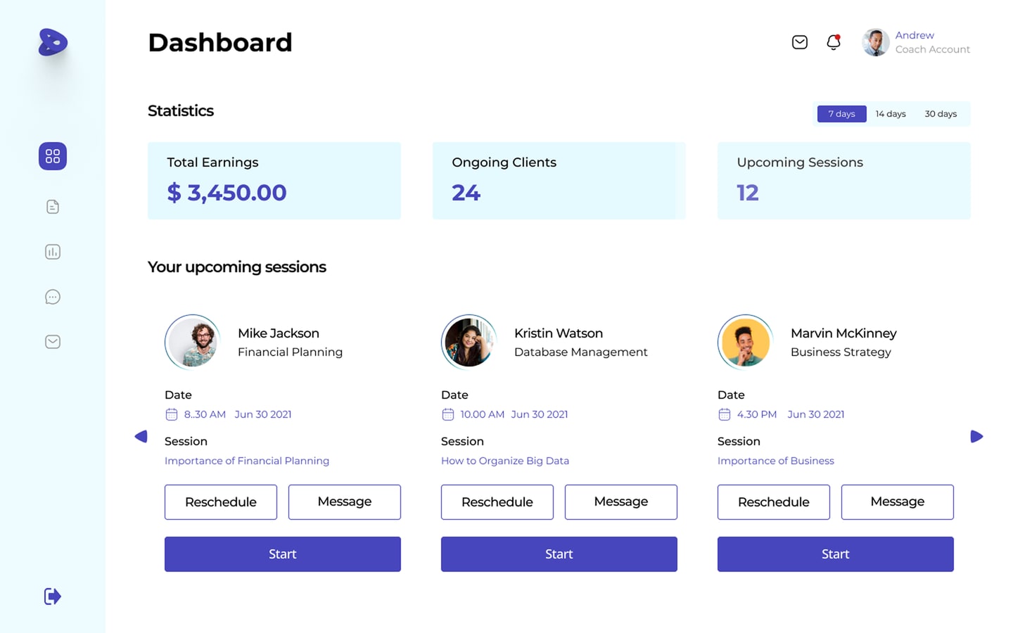 Coach — dashboard
