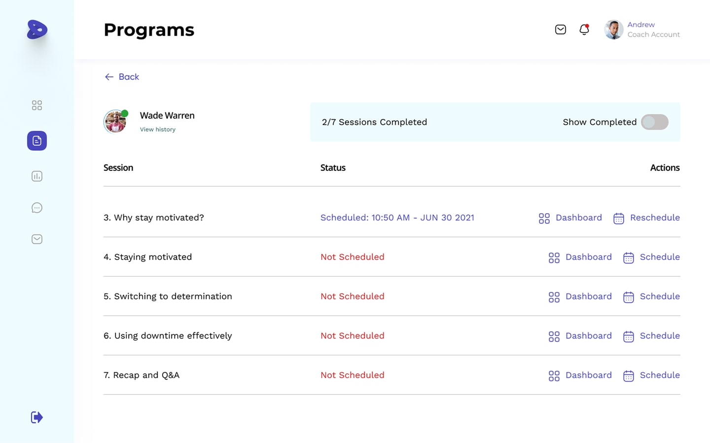 Program — session tracker
