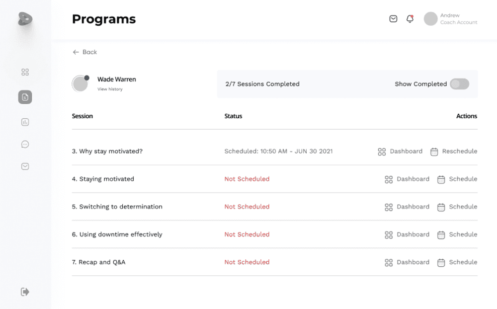 Program — session tracker